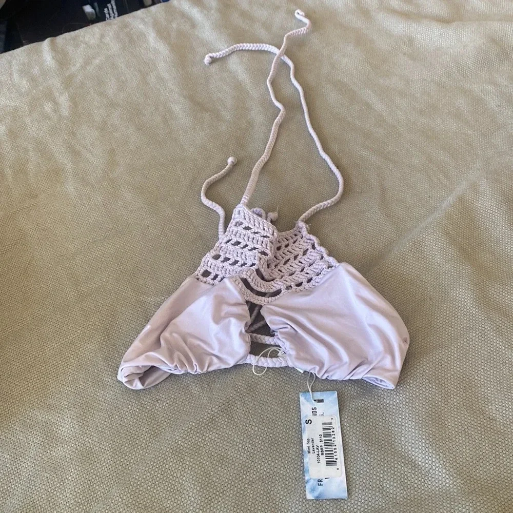 Frankie’s Bikinis Mimi Top in Lavender NWT size small